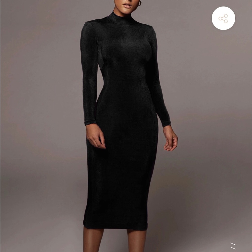 Turtle Neck Midi Dress